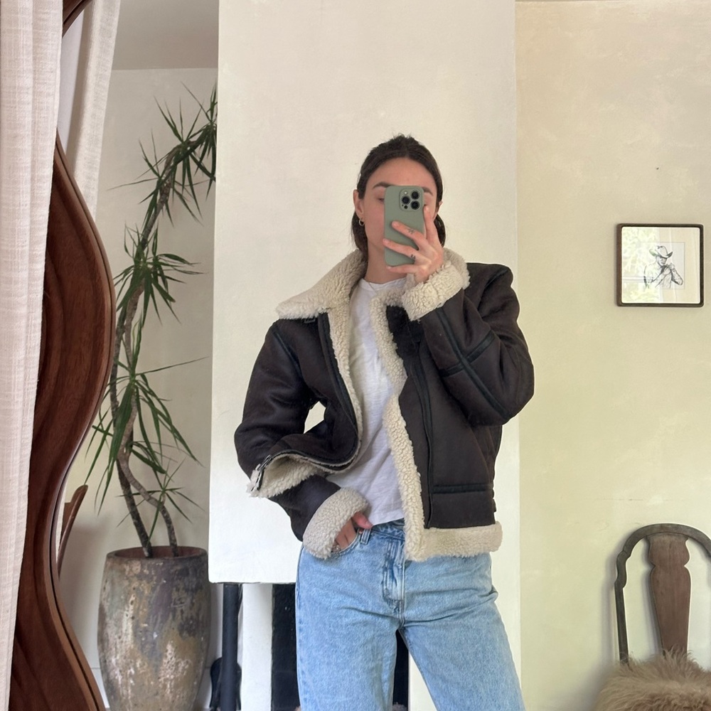 Shearling-Lined Brown Jacket